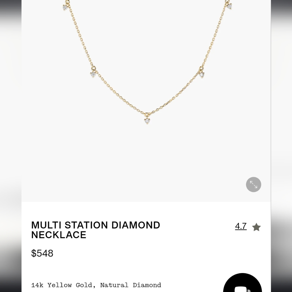 Mejuri 14k diamond station necklace old style